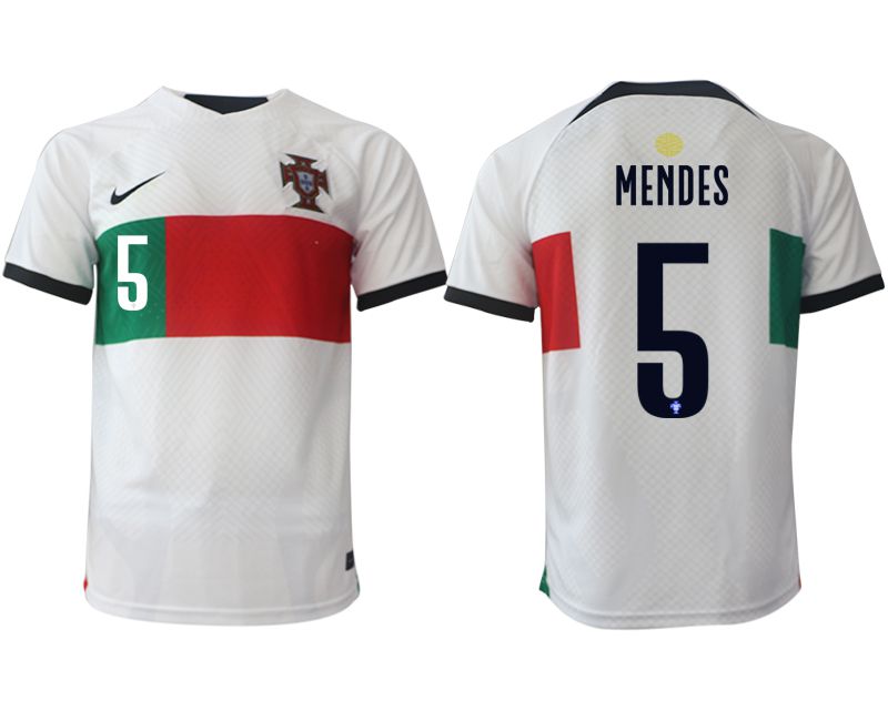 Men 2022 World Cup National Team Portugal away aaa versio white #5 Soccer Jersey